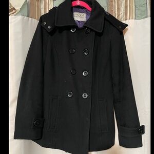 COAT Black Pea Coat Style